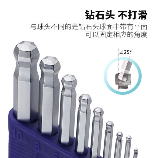 Huit Bailey Standard Long Hex Wrench Set Flat Head Ball Head Hex Key RSTS679 RS-6 Flat Head 6 Pièces Set 1,5 mm-5 mm