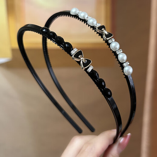 Dongyi carefully selected hairbands for women, high-end headwear for going out, headbands with bows, student face wash hairpins with teeth, anti-slip 2-piece set