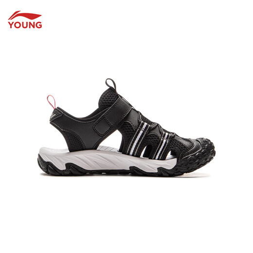 Li Ning children's shoes, children's sports sandals, men's and women's summer shock-absorbing rebound outdoor sports and leisure shoes YKUV014 black-7 32