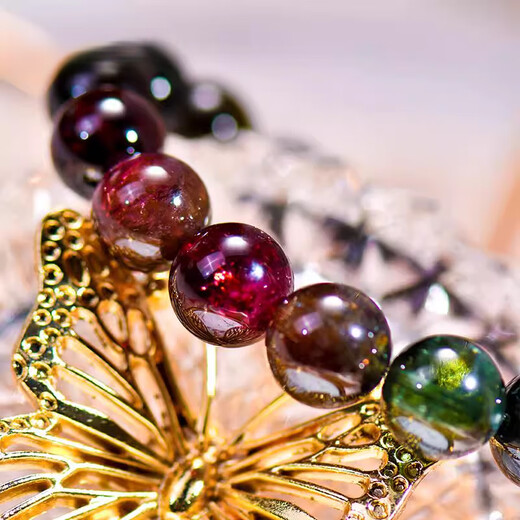 Eternal symbol brand natural crystal Brazilian 7A black rose old mine brown sugar tourmaline bracelet women's gift jewelry grade about 7mm brown sugar tourmaline