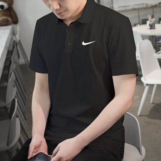 Nike (nike) быстро высушивая рубашка поло в ланем с отворотами с короткими рукавами.