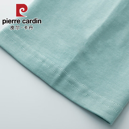 皮尔卡丹（pierre cardin）2025新款春秋夏季棉七分袖t恤女中袖宽松时尚显年轻体恤上衣 2024W6172冰蓝 中袖2025 L (建议105-120斤)