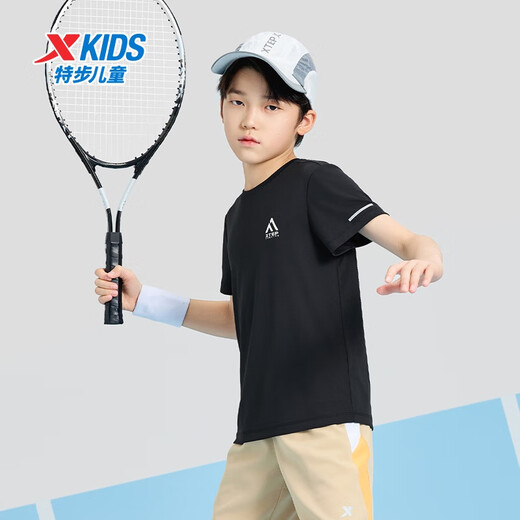 Camiseta de manga corta de tamaño medio de XTep Top de manga corta Nuevo deportes Tortos T Cortes T Black [9215] Única M 120