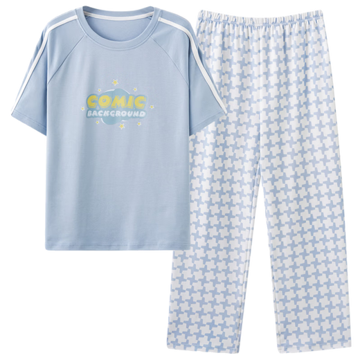 Pantalons longs à manches courtes modaux pour les femmes en été en été de couleur unie en coton de couleur unie de couleur solide 2025 Nouveaux vêtements pour femmes et automne de grande taille Y8065 Z9719 M [Recommandé 80-100jin [Jin est égal à 0,5 kg] usure]