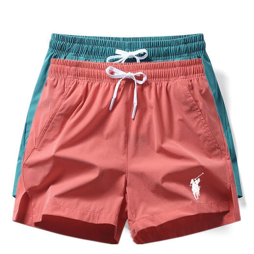 POLO SPORT American Ralph Lauren summer sports quick-drying pants three-quarter pants solid color loose POLO beach pants men's casual pants DK-260 black 5XL