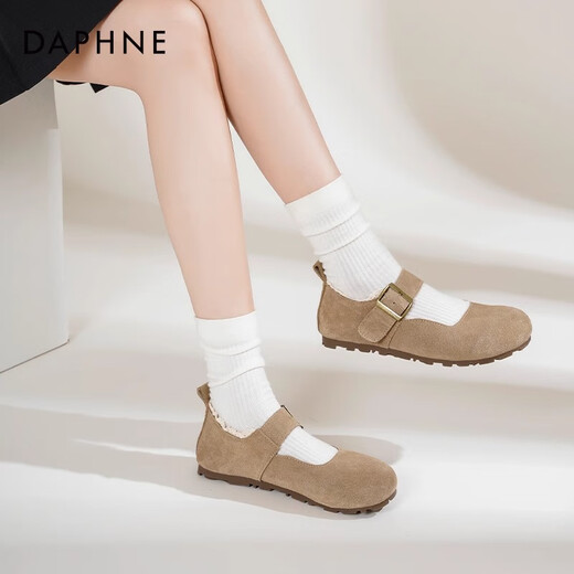 DAPHNE达芙妮博肯鞋女2025夏季新款大头穆勒休闲鞋皮带扣丑萌全包勃肯鞋 灰色 35