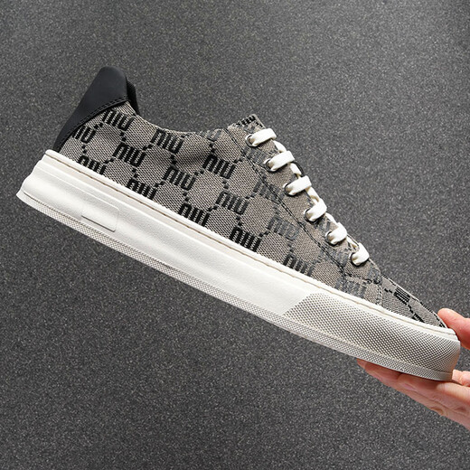 Nosskiss Luxury High-End Brand Men's Shoes 2025 Summer Nuevo zapatos de lona bordado transpirable Hombres Los cómodos zapatos informales de la placa informal suave de los hombres Negro 40 = zapatos de cuero Tamaño 40 zapatos deportivos Tamaño 41