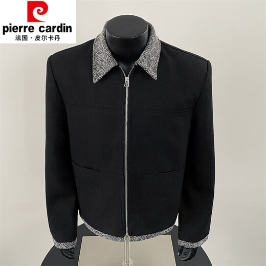 Pierre cardin small fragrance jacket men's spring and autumn American retro vintage loose casual handsome old money style blazer black M