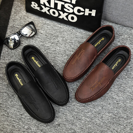 Belle Summers Men's Shoes 2025 Новый стиль вождения повседневной кожа
