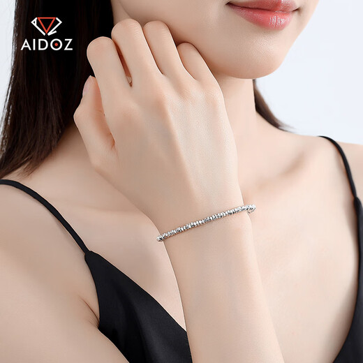 Aido Diamond pt950 platinum abacus bead bracelet for women, fashionable platinum transfer bead jewelry, weighs 12.90 grams, is about 3.2mm thick