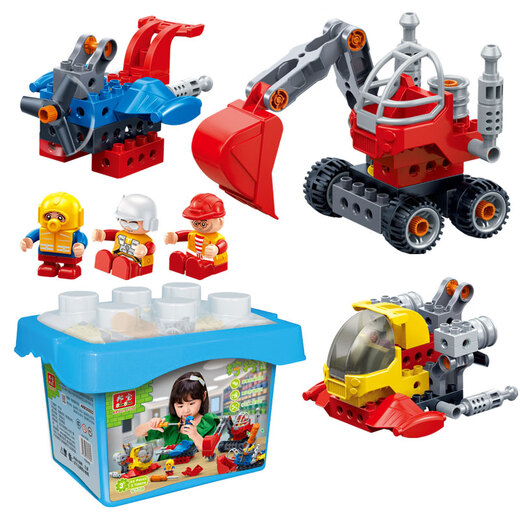 
Zhouge Bangbao Variety Engineering Vehicle Screwdriver Excavator Crane Large Particle Plug Lego Building Block Children's Toys 9721 Aircraft 17 Particle Plug 1 Doll