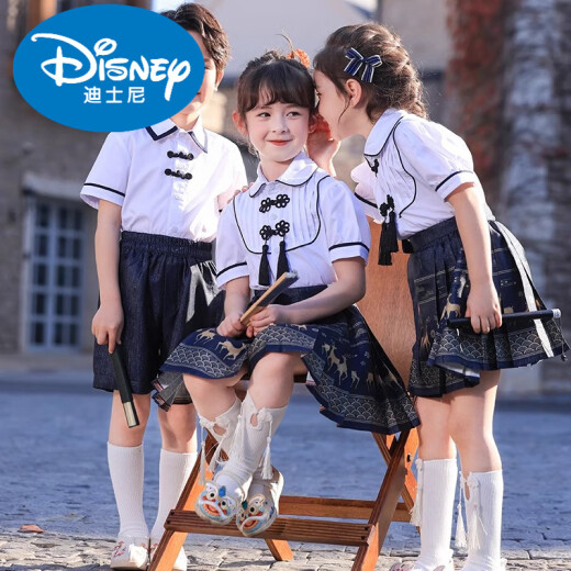 迪士尼六一儿童演出服中国风幼儿园毕业照班服小学生诗朗诵合唱表演服装 6625夏季男款(白袜子) 100 cm