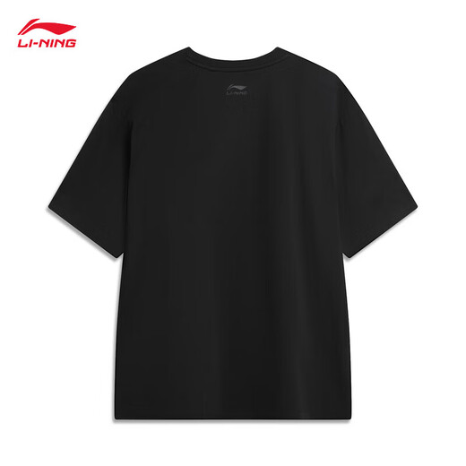 Li ning (li-ning) T-shirt à séchage rapide 丨 Anti-bactérien cool à manches courtes et femmes du même style extérieur t d'été imprimé rond de sport en vrac top [lettre logo glace sensation] Antibactérien noir 671-1 m