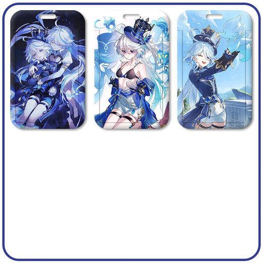 水神芙卡洛斯芙宁娜卡套学生校园卡饭卡公交地铁卡挂脖带挂绳滑盖 芙宁娜z16752 【卡套+长挂绳】