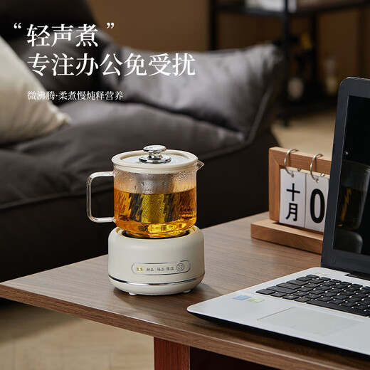 AOTEYOU mini health pot all-glass office one-person health kettle boiling kettle stew pot all-in-one small fully automatic constant temperature kettle tea maker scented tea teapot electric stew cup pomegranate red mechanical model knob adjustment + full glass + multi-function 0.6L health pot