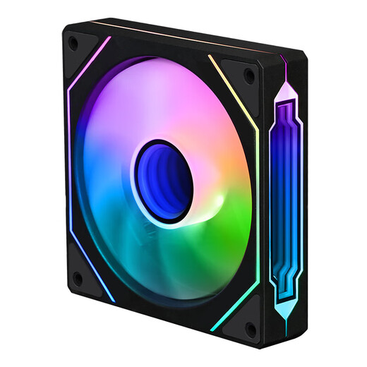 EVESKY  棱镜4代PRO机箱风扇水冷12CM机箱风扇正反向无线拼接ARGB神光同步PWM温控棱镜6pro电脑风扇 爵柏-棱镜4PRO黑色正向风扇(5V三针接口)