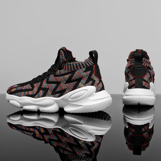 Changxiang Huili Men's Shoes Summer 2025 Nuevo deportes de carreras Leisure Travel Teenager espesor de malla de malla de coco en la suela Hombres RF-AA9909 Negro y rojo 42