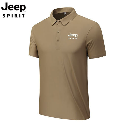JEEP SPIRIT短袖冰丝男士POLO商务夏季翻领休闲大码T恤上衣时尚简约百搭潮流 藏青[JP12358]