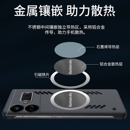 祖瞐薇真我gt5手机壳realmeGT5pro保护套RMX3820全包防摔3888磨砂超薄TG5硬壳oppo无边框realme男女散热 【青山黛】石墨烯散热车载磁吸送全屏钢膜 realme 真我 GT