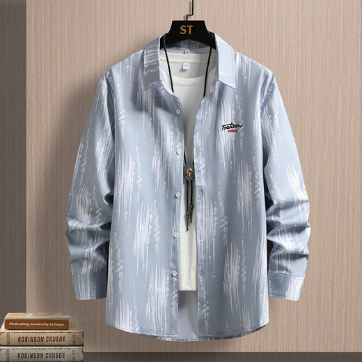 Pang Donglai DL Meterbon Sommer Herren-Hemd-Hemd-Jacke Amerikaner lose drapierende Eisseide Cooles Sonnenschutzhemd Messbonway 6169 Green M 90-110jin [Jin entspricht 0,5 kg]