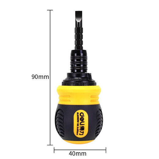 Deli ratchet dual-purpose screwdriver cross-shaped three-way retractable adjustable multi-function screw set DL626010