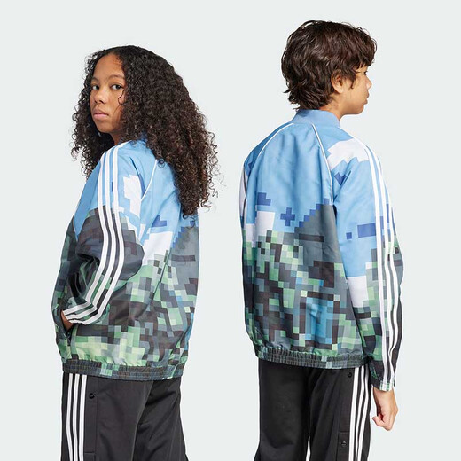 阿迪达斯（adidas）童装25夏季男大童《我的世界》联名三叶草儿童运动夹克外套JZ9934