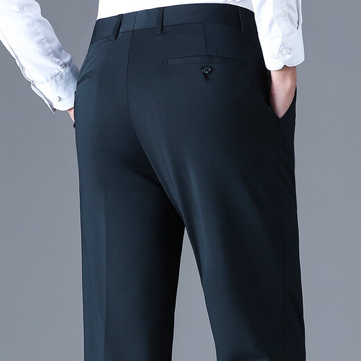 Pier Cardan Hosen Herren Frühling und Sommer Dünne Männer mittleren Alters Männer mit hoher elastischer Nicht-Eisen bequemer gerader Hosen lässige Atmungshose F9901 Dunkelgrau 32 (2,5 Fuß Taillenumfang)