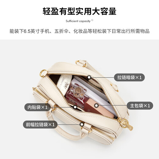 蔻一（Cnoles）河马包包女士百搭保龄球斜挎包大容量手提双肩背包生日礼物送女友