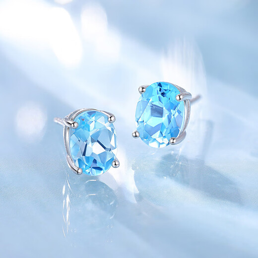 Hi Diamond S925 Silver Topaz Earrings for Women Simple Colorful Earrings Colorful Gemstone Earrings for Girlfriend Birthday Gift 2.7 Carat Topaz