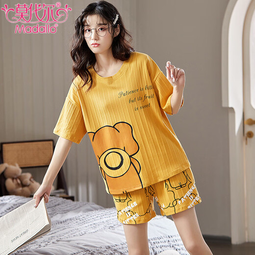 Modal New Pyjamas für Frauen mit kurzärärmischer Baumwolle koreanische Version Schüler süßer und niedlicher Cartoon Lose Lose großer Frauen-Heimkleidung GXT-6636 XL (Empfohlen 110-125 Jin [Jin Equals Equals 0,5 kg])