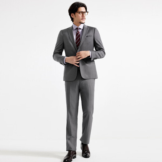 Zhuangji floral gauze suit men's slim professional formal wear business casual suit and trousers two-piece set