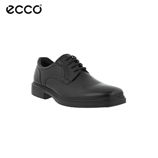 ECCO Men's Shoes Business Casual Leather Shoes Cowhide Comfortable and Breathable Flat Toe Lace Up 500164 01001 Black 43