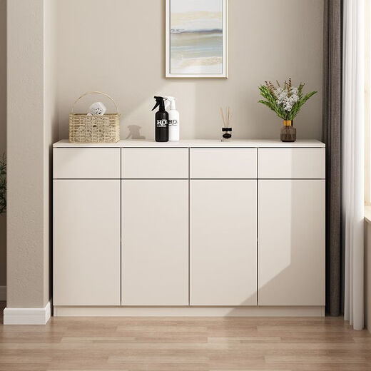 Katisha solid wood balcony cabinet storage cabinet with drawers household sun-proof and moisture-proof shoe cabinet sundry storage cabinet bay window cabinet customization length 100 depth 40 height 80 two doors and two drawers entry package installation