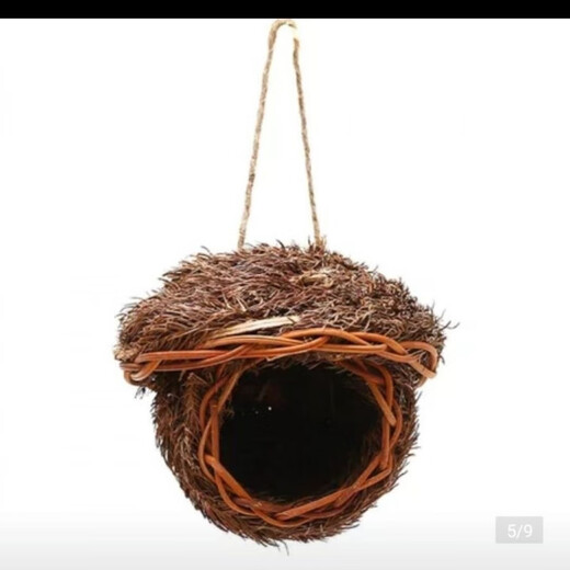 Runhua Nian Bird's Nest Bird's Nest Bird Supplies Bird Cage Handmade Straw Outdoor Pastoral Style Simulation Decoration Farmhouse Pendant Rattan Bird's Nest 1cm One