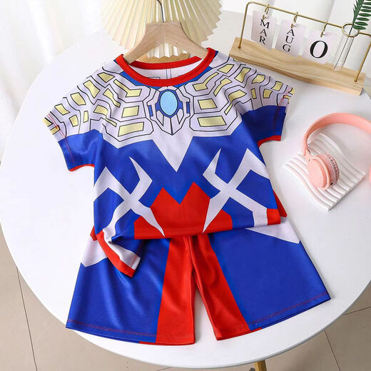 过家家玩具赛罗奥特曼衣服夏装男童短袖恤套装新款速干运动儿童装 过家家玩具【赛罗】短袖套装 110码（身高建议：100-110cm）