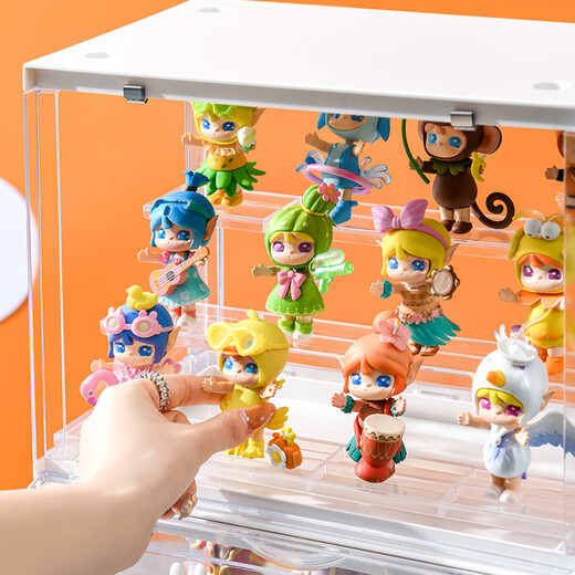 Sailotou storage display stand display box acrylic transparent dust-proof box display cabinet zp9 transparent white-upgraded version-two pack