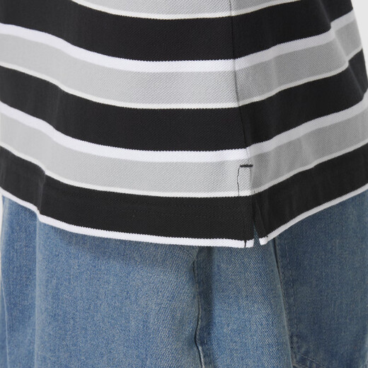 
Nike (NIKE) short-sleeved POLO shirt men's 2025 summer new striped sportswear casual lapel T-shirt half-sleeved top FN3897-010 black and white stripes S