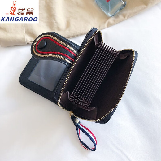 Kangaroo 2025 new European and American fashion small wallet short women's multi-card card bag women's cowhide wallet coupon wallet trendy CX-256 red