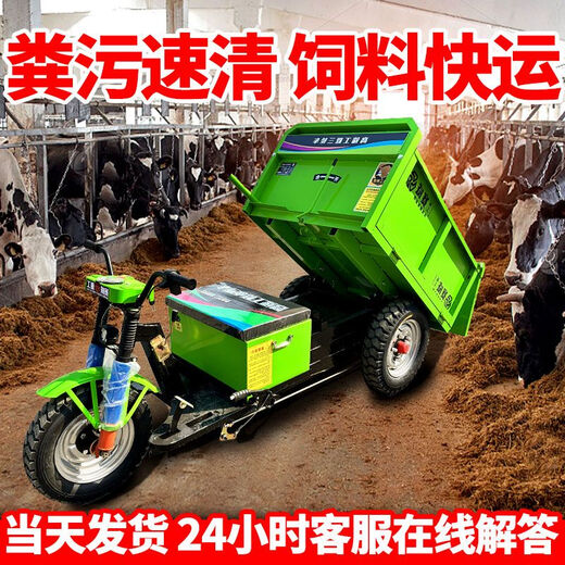 广聚乐建筑工地工程液压自卸电动三轮车拉砖混凝土养殖拉 8:1.2米手动水电方斗-4880-无刷