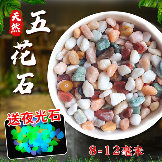 Runhuanian Pure Yuhua Stone Potted Succulent Pavement Stone Small Multicolored Stone Fish Tank Pavement Ornamental Stone Colorful Small Stone Multicolored Stone 8-12mm 5.2Jin Jin equals 0.5kg (hot)