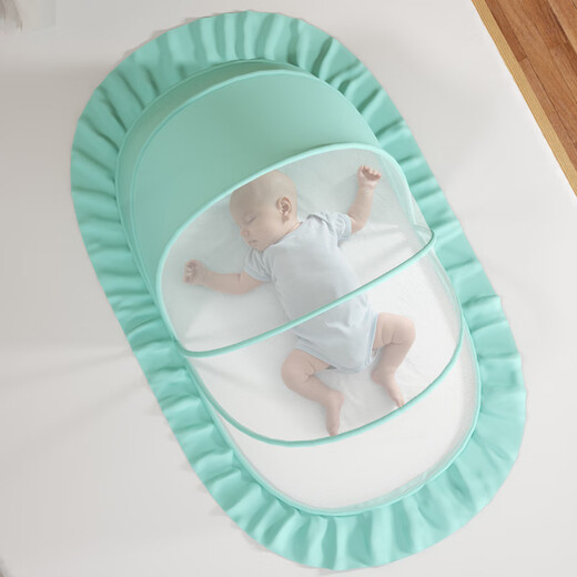 Love the baby tree baby mosquito net 0-3-5 years old newborn cot mosquito cover summer breathable supplies folding without installation mosquito net [Sunshade] Sakura Powder-Small Class A-No installation without installation