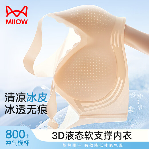 Cat man cool and traceless underwear for women in summer ultra-thin summer small breast gathering bra without steel ring vest sports bra