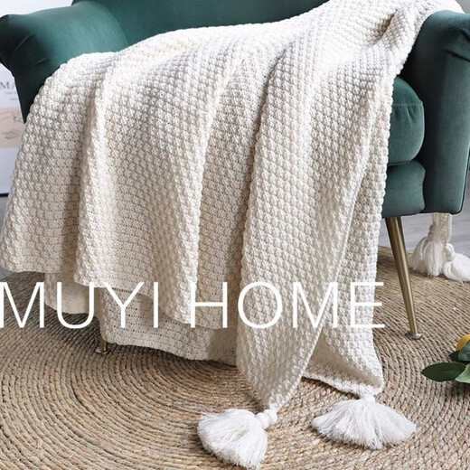 Kezitu baby atmosphere photo background cloth woolen knitted background blanket full moon hundred days table decoration cloth baby blanket off-white 80*120 without tassels 130x170cm