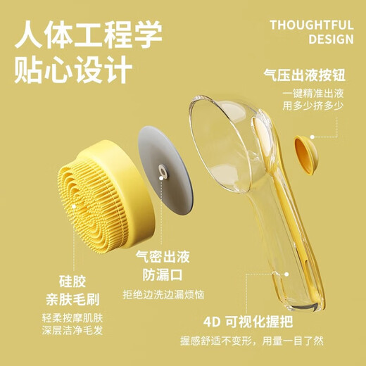 Pet dog bathing brush, cat bathing artifact, essential dog washing supplies collection, Bichon special bathing and combing tool, dog bathing brush-yellow-1 piece