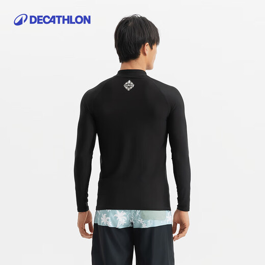 
Decathlon (DECATHLON) diving suit men's swimsuit hot spring surfing suit wet clothes jellyfish long sleeve quick dry sun protection [top - zipper style] new black letters L