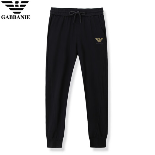 Chiarmania boutique men's trousers for men's summer ice silk thin casual sweatpants middle-aged and young straight-leg pants for men 13062 black trousers M 165