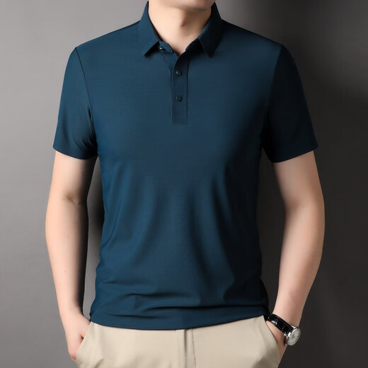SeptSwolves (Septwolves) Cool 7a UV Proof Ice Ice mince t-shirt à manches courtes à manchette pour hommes Polo sans trace sans tracet