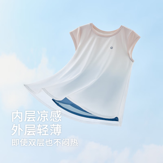 SWIFT colorful jellyfish clothing swift girls cool T-shirt 2025 summer new children's sun protection fake two-piece short-sleeved three-color ice cream 150 cm