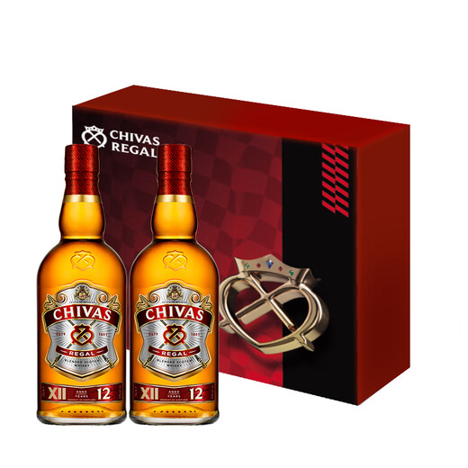 芝华士（Chivas Regal）洋酒 12年 苏格兰调和型威士忌 500ml双支中秋礼盒 阿森纳联名款 