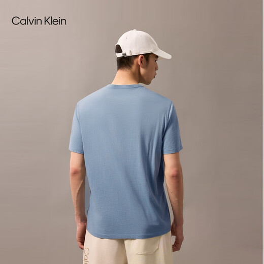 Calvin Kleinjeans 25 Frühlings- und Sommer Neue Herren-Casual Trend CK Briefe Drucken reine Farbe reines Baumwoll kurzärmelige T-Shirt 4RB854G